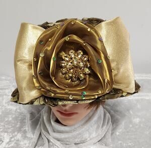 Whittall & Shon Gold & Green Womens Couture Hat
